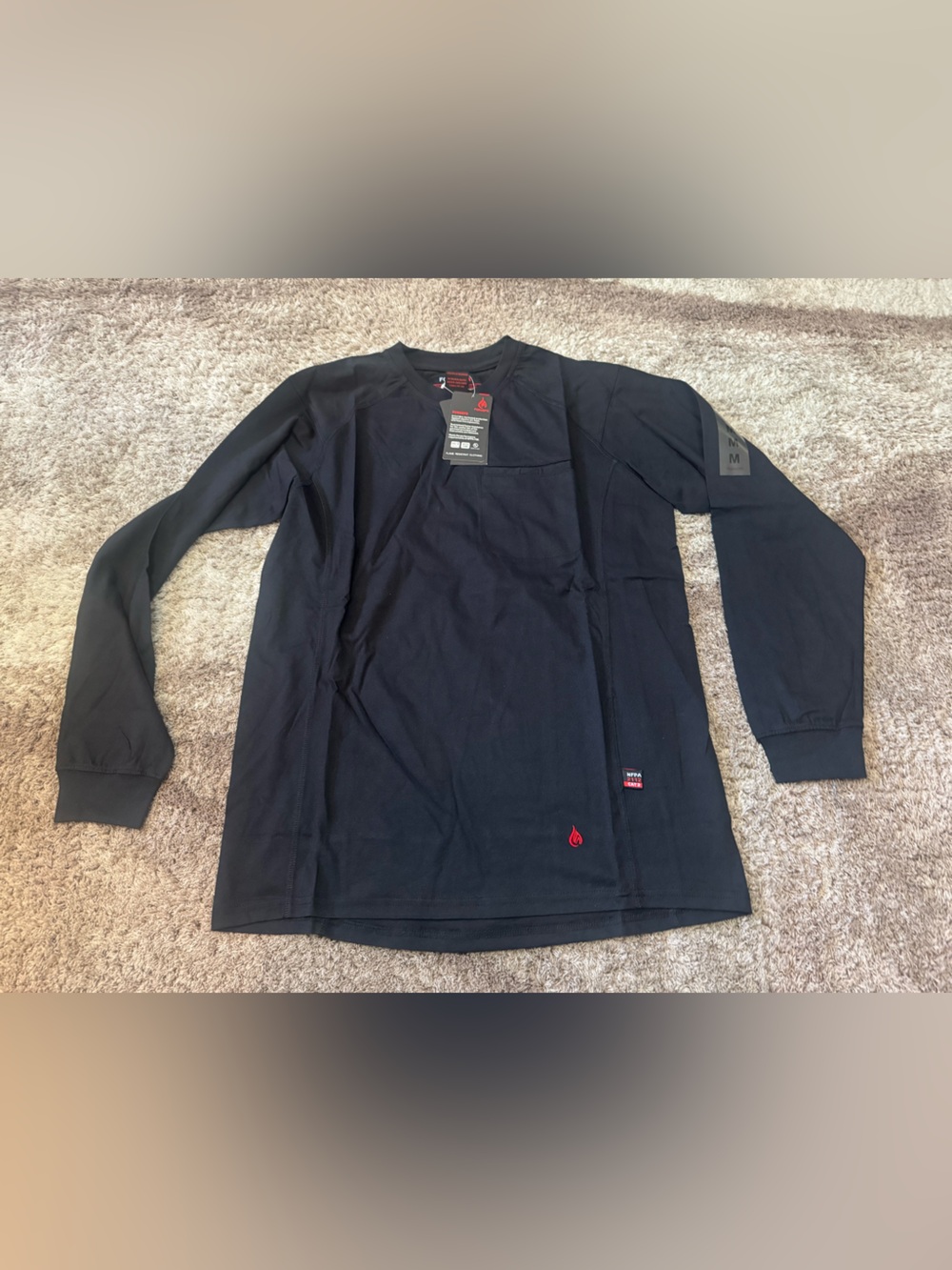 Forge Fr Men's Navy Crew Neck Light Weight Long Sleeve T-shirt